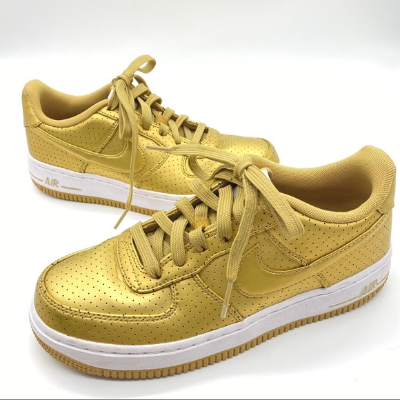 Nike Shoes | Nike Gold Air Force One Low Lv8 Gs 82438700 Y55 | Poshmark